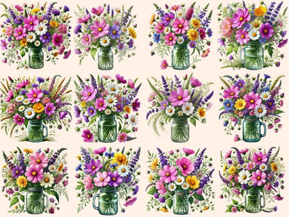 Wildflower Vases Clipart Cute vase art - Wonders Artist