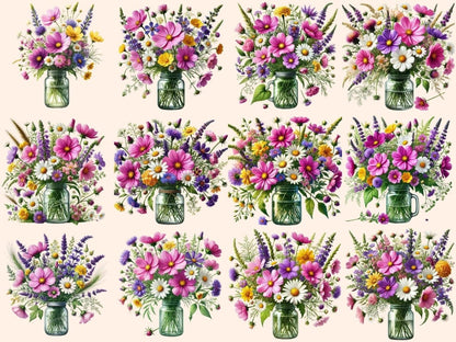 Wildflower Vases Clipart Cute vase art - Wonders Artist