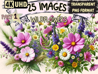 Wildflowers Clipart Cute wildflower art - Wonders Artist