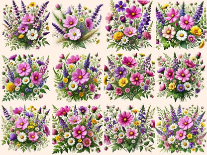 Wildflowers Clipart Cute wildflower art - Wonders Artist