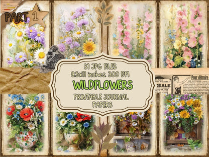 Wildflowers Journal Pages Botanical Pages - Wonders Artist