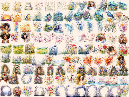 Wildflowers Watercolor Clipart beautiful flower png - Wonders Artist