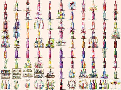Wine Bottles Watercolor Clipart Bottles PNG - Wonders Artist