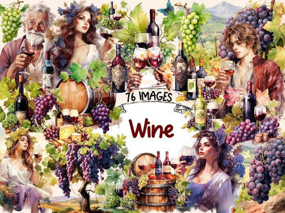 Wine Watercolor Clipart alcohol clipart - Wonders Artist