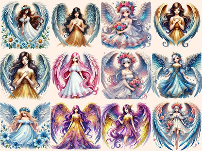 Winged Girls Clipart angel girls - Wonders Artist