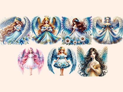 Winged Girls Clipart angel girls - Wonders Artist