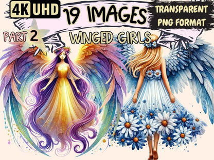 Winged Girls (P2) Clipart angel girls - Wonders Artist