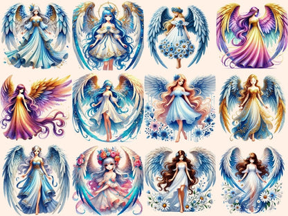 Winged Girls (P2) Clipart angel girls - Wonders Artist