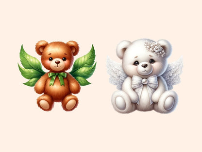Winged Teddy Bears Clipart Bear design - Wonders Artist