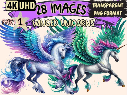 Winged Unicorns Clipart Fantasy Unicorn PNG - Wonders Artist
