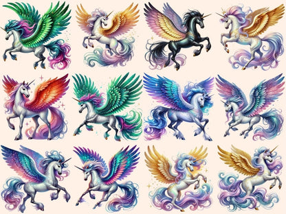 Winged Unicorns Clipart Fantasy Unicorn PNG - Wonders Artist