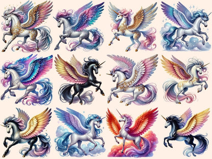 Winged Unicorns Clipart Fantasy Unicorn PNG - Wonders Artist