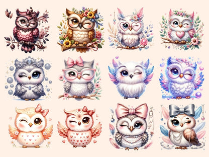 Winking Owls Clipart cartoon owls - Wonders Artist