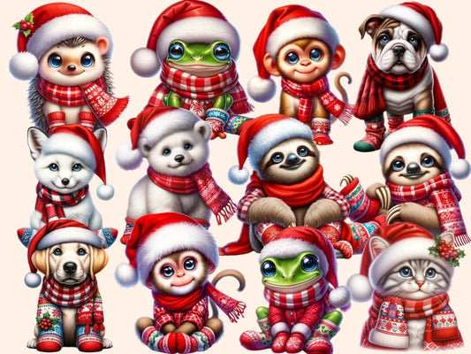 Zimní zvířata Clipart