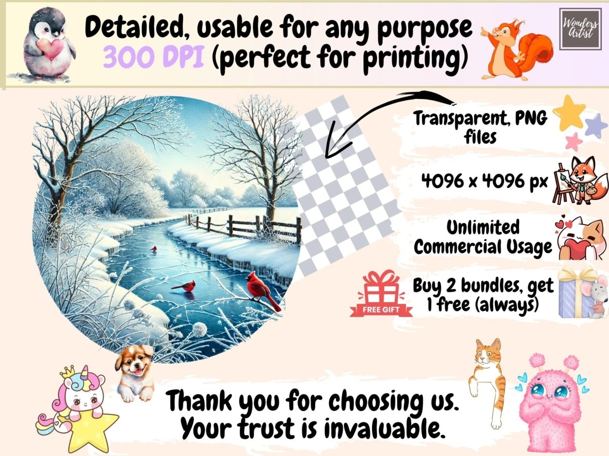 Winter Countryside Clipart cozy winter png - Wonders Artist