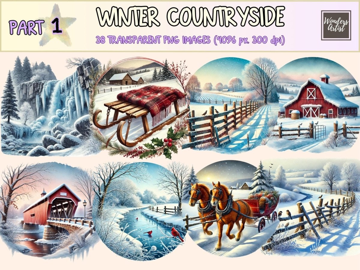 Winter Countryside Clipart cozy winter png - Wonders Artist