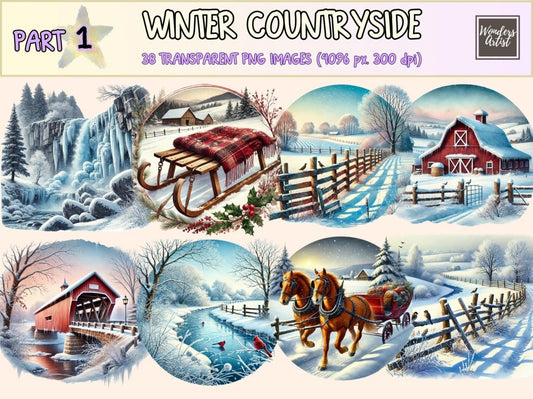 Winter Countryside Clipart cozy winter png - Wonders Artist