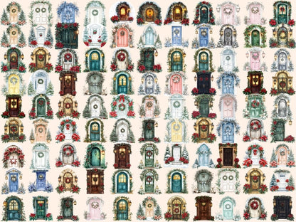 Winter Doors Watercolor Clipart Cozy Door Designs - Wonders Artist
