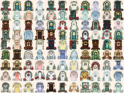 Winter Doors Watercolor Clipart Cozy Door Designs - Wonders Artist