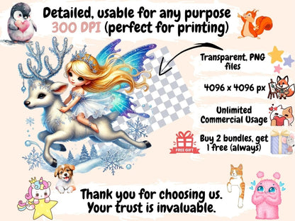 Winter Fairies (P2) Clipart Enchanted Fairy Art - Wonders Artist