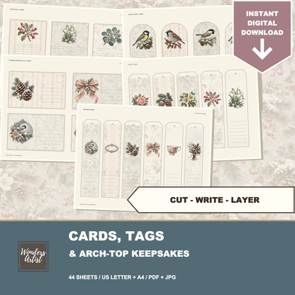 Winter Garden Journal Kit — cards tags postcards