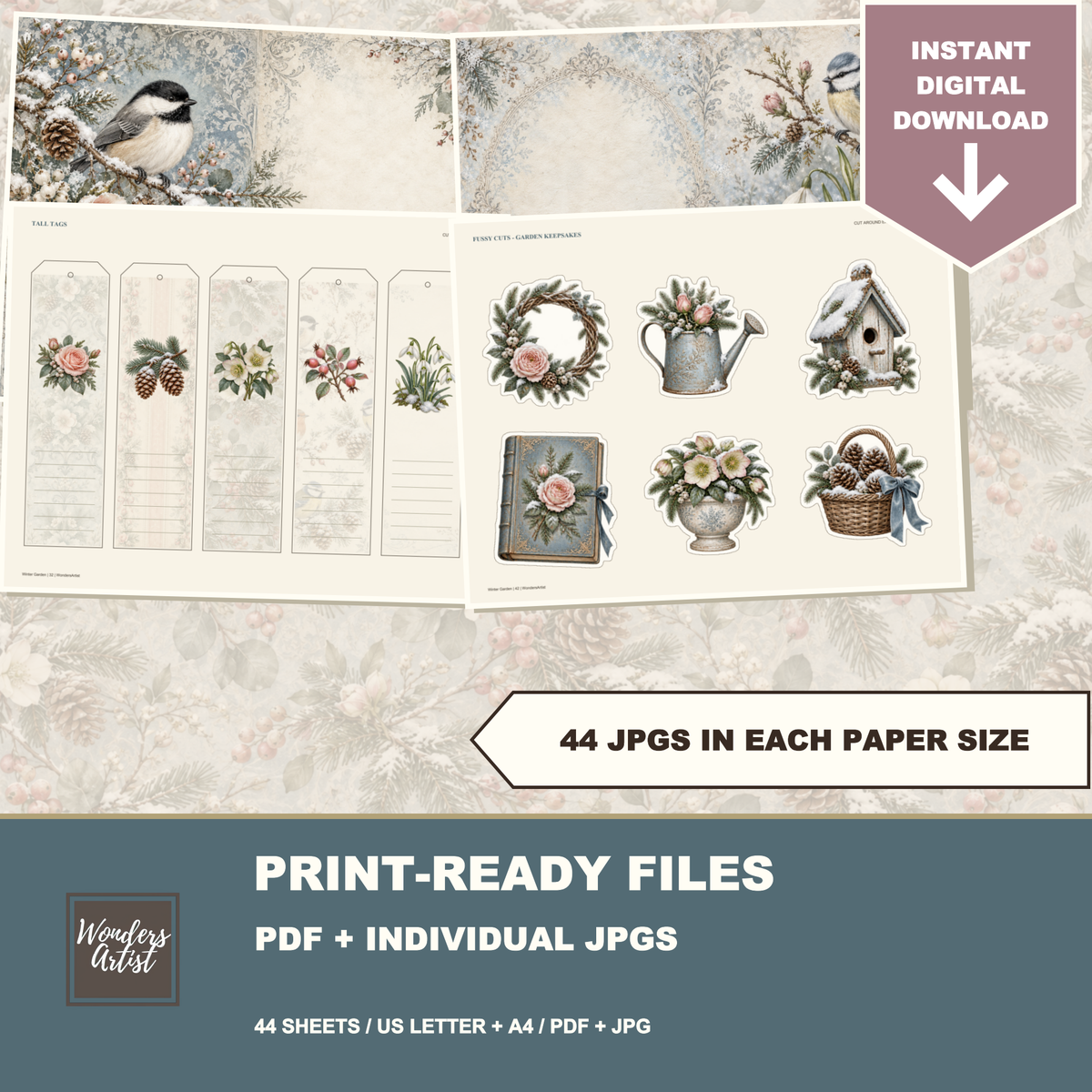 Winter Garden Journal Kit — print quality formats