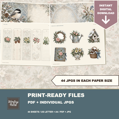 Winter Garden Journal Kit — print quality formats