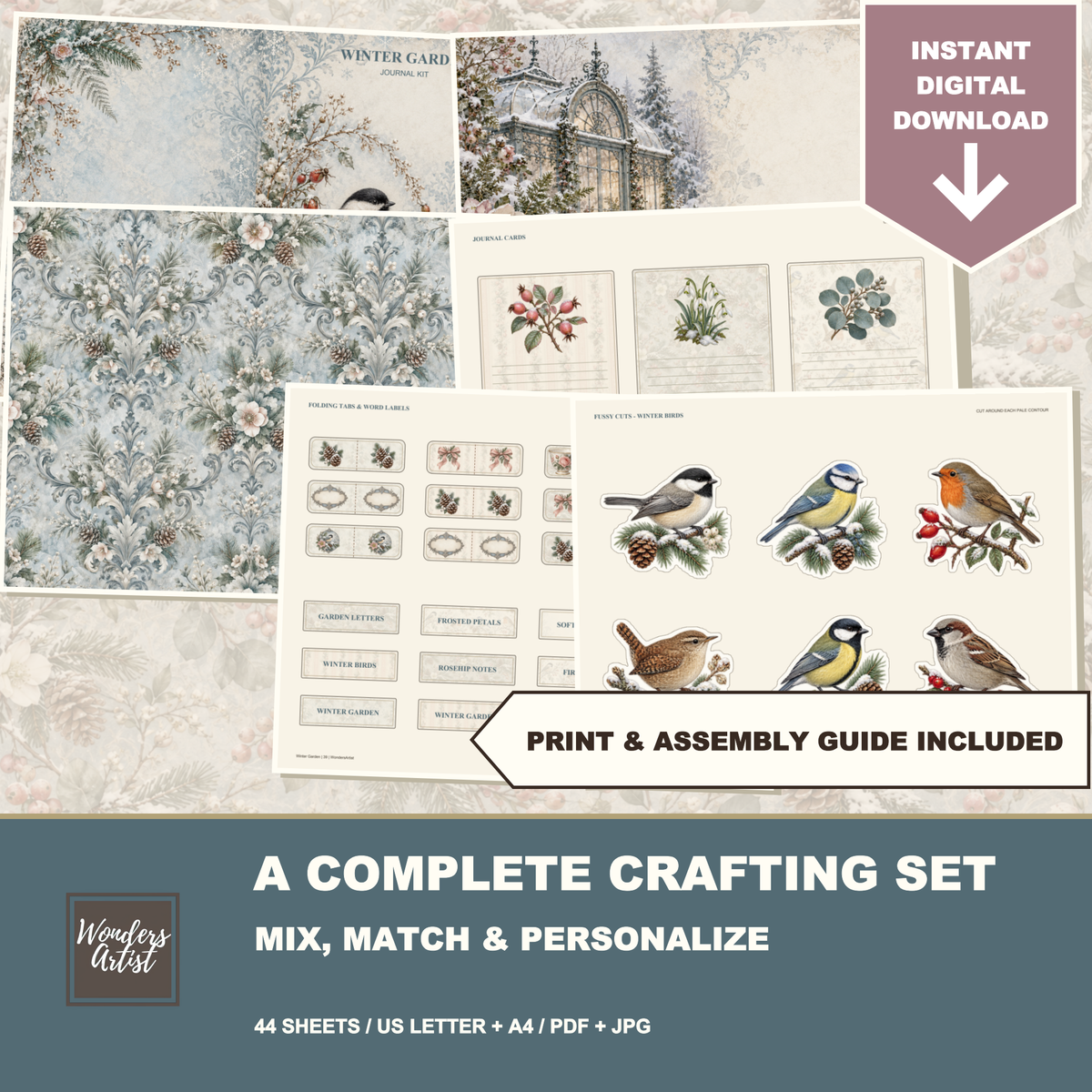 Winter Garden Journal Kit — complete crafting set