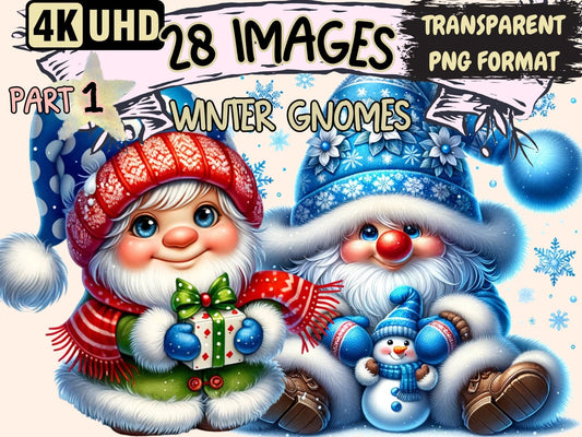 Winter Gnomes Clipart - High - Quality Instant Digital Download for Creative Projects