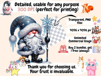 Winter Gnomes (P2) Clipart Cozy Gnomes Clipart - Wonders Artist