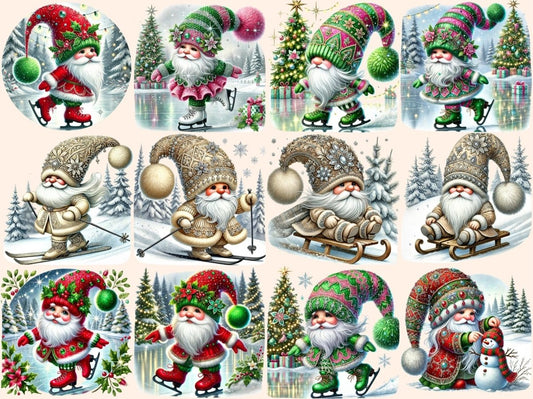 Vinter Gnomer (P3) Clipart
