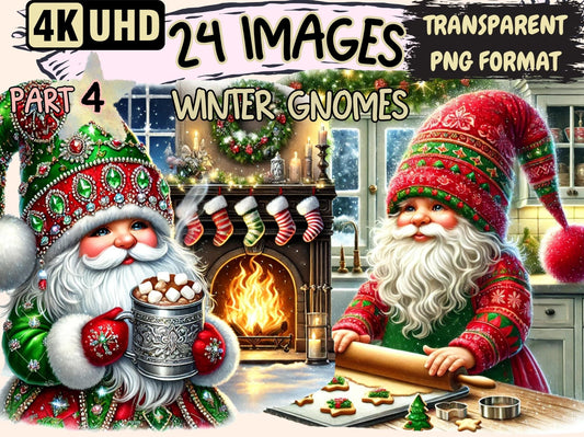 Winter Gnomes (P4) Clipart - High - Quality Instant Digital Download for Creative Projects