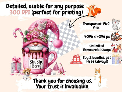 Winter Hot Cocoa Gnomes Clipart christmas gnomes - Wonders Artist