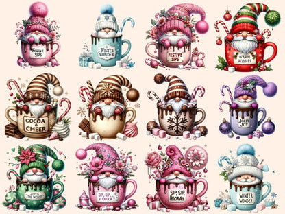 Winter Hot Cocoa Gnomes Clipart christmas gnomes - Wonders Artist