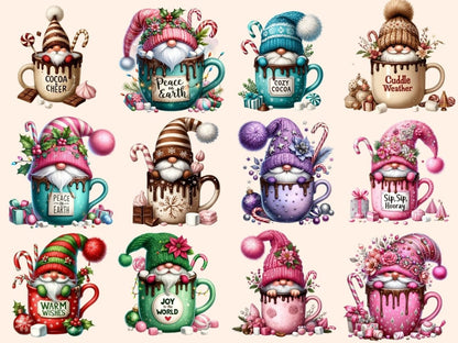 Winter Hot Cocoa Gnomes Clipart christmas gnomes - Wonders Artist