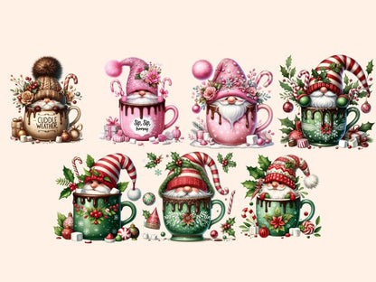 Winter Hot Cocoa Gnomes Clipart christmas gnomes - Wonders Artist