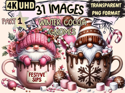 Winter Hot Cocoa Gnomes Clipart christmas gnomes - Wonders Artist