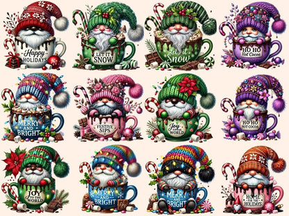 Winter Hot Cocoa Gnomes (P2) Clipart cocoa artwork - Wonders Artist