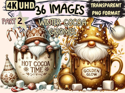 Winter Hot Cocoa Gnomes (P2) Clipart Cute gnome art - Wonders Artist