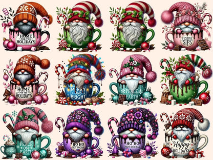 Winter Hot Cocoa Gnomes (P2) Clipart cocoa artwork - Wonders Artist
