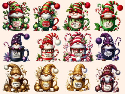 Winter Hot Cocoa Gnomes (P2) Clipart Cute gnome art - Wonders Artist