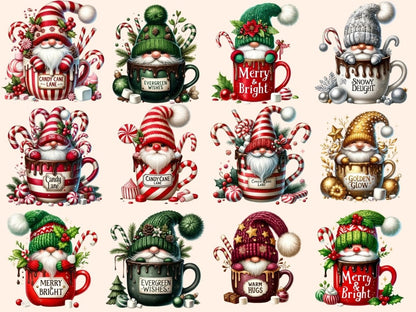 Winter Hot Cocoa Gnomes (P2) Clipart Cute gnome art - Wonders Artist