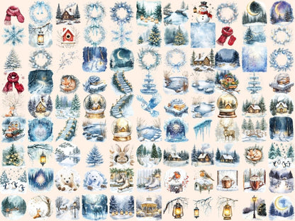 Winter Magic Watercolor Clipart Cozy Winter Clipart - Wonders Artist
