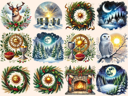 Winter Solstice Clipart mystical winter art - Wonders Artist