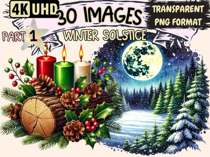 Winter Solstice Clipart mystical winter art - Wonders Artist