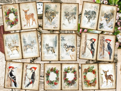 Winter Woodland Journal Pages (P1) Forest Junk Journal - Wonders Artist