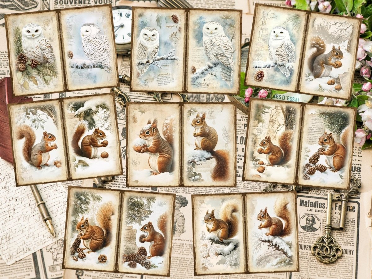 Winter Woodland Journal Pages (P2) - High - Quality Instant Digital Download for Creative Projects