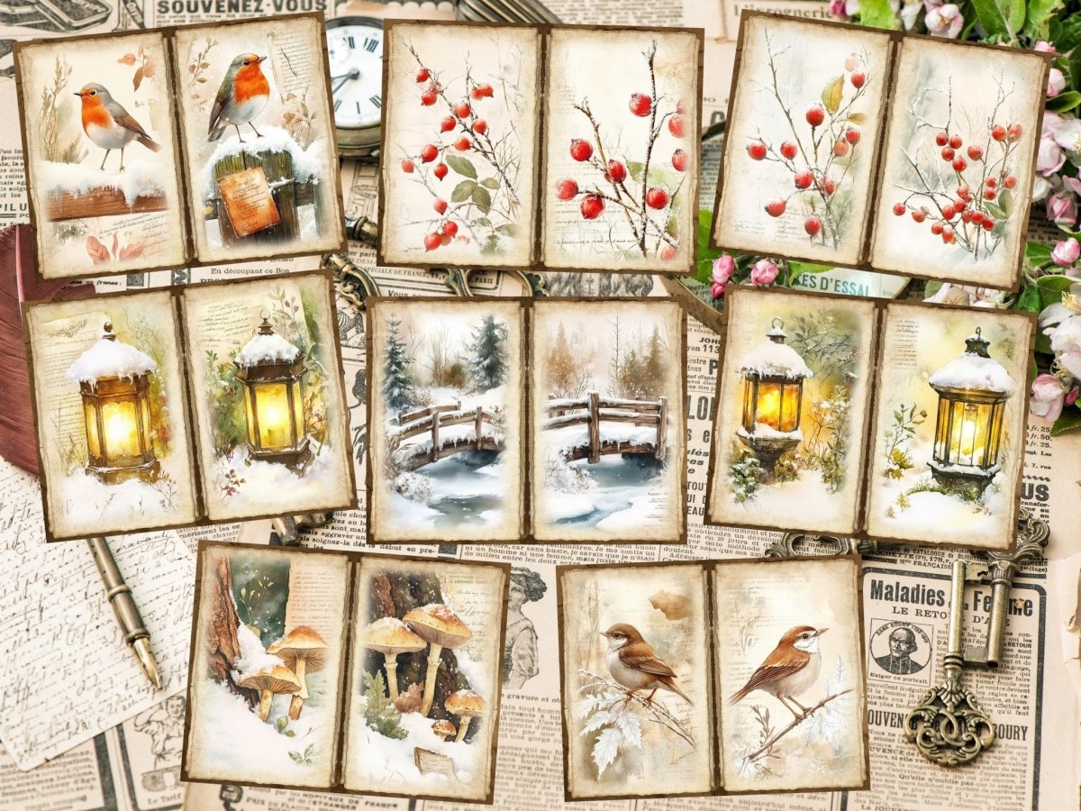 Winter Woodland Journal Pages (P3) Forest Junk Journal - Wonders Artist