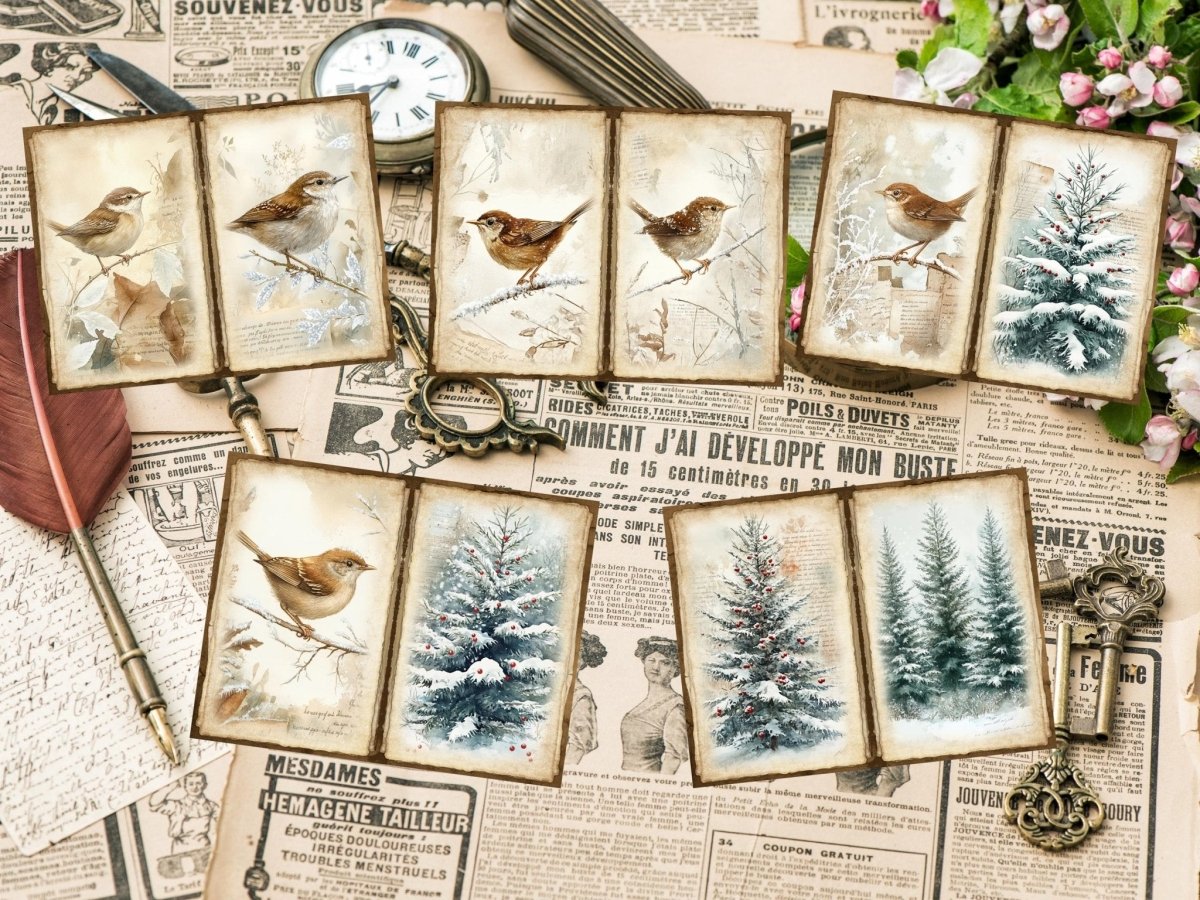 Winter Woodland Journal Pages (P3) Forest Junk Journal - Wonders Artist
