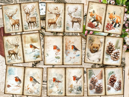 Winter Woodland Journal Pages (P4) Forest Junk Journal - Wonders Artist